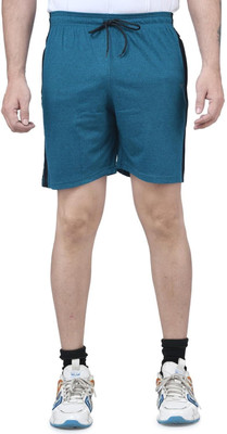 IBulls Self Design Men Dark Blue Regular Shorts