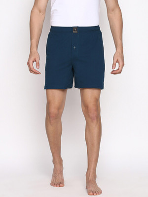 VAN HEUSEN Solid Men Blue Regular Shorts