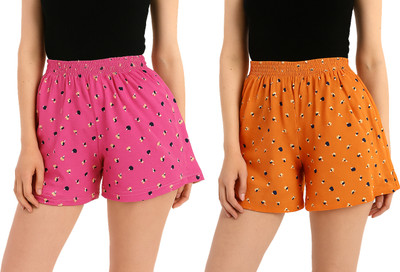 YUALIN CREATION Printed Women Multicolor Casual Shorts
