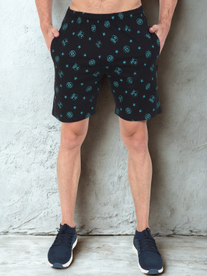 Zeffit Printed Men Black Bermuda Shorts
