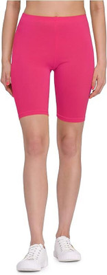 Diving deep Solid Women Pink Cycling Shorts