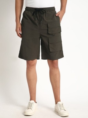 Bene Kleed Solid Men Grey Cargo Shorts