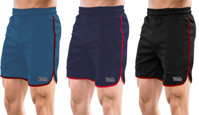 DARSHAN CREATION Self Design Men Black, Dark Blue, Light Blue Casual Shorts
