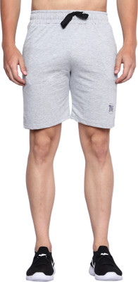 TWF Solid Men Grey Regular Shorts