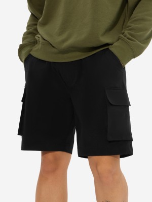 The Souled Store Solid Men Black Cargo Shorts