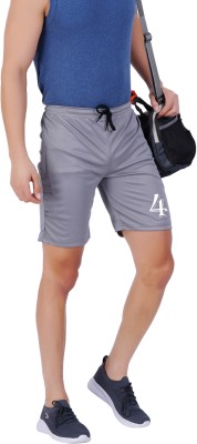 Teeglee Printed Men Grey Sports Shorts