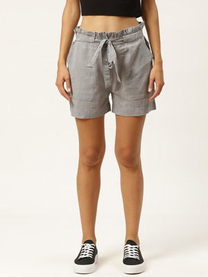 VYMO Solid Women Grey Hotpants
