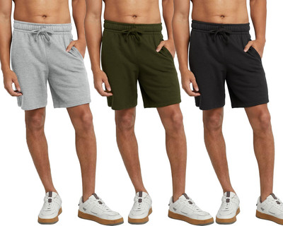 HOTFITS Solid Men Multicolor Basic Shorts, Regular Shorts, Casual Shorts