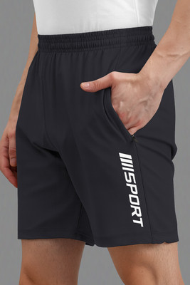 AVOLT Printed Men Dark Grey Casual Shorts