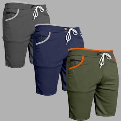 DARSHAN CREATION Printed Men Grey, Dark Blue, Green Casual Shorts
