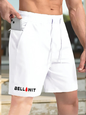 Bellwit Solid Men White Casual Shorts