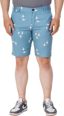 URBSTYLE Printed Men Light Blue Basic Shorts