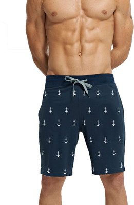 HOTFITS Solid Men Blue Basic Shorts