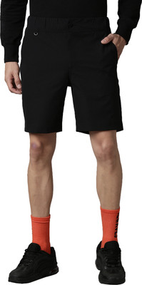 BREAKBOUNCE Solid Men Black Basic Shorts