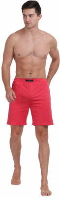 elegance redefined Solid Men Red Basic Shorts