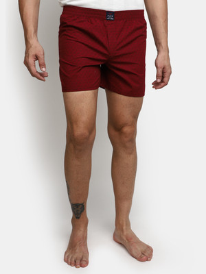 V-MART Printed Men Maroon, Maroon Regular Shorts
