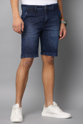 Wearhouse Solid Men Dark Blue Denim Shorts