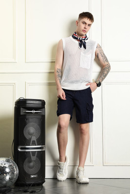 Eszett Solid Men Denim Blue Denim Shorts