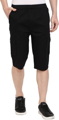 V-MART Solid Men Black Casual Shorts