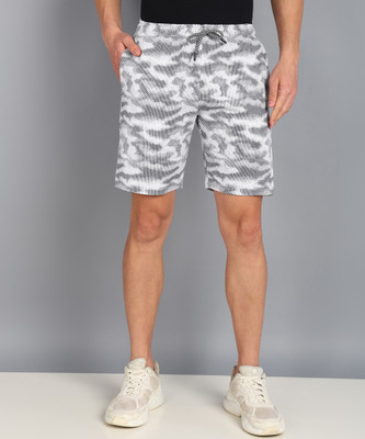 METRONAUT Men's Printred Regular Short Printed Men Grey Regular Shorts