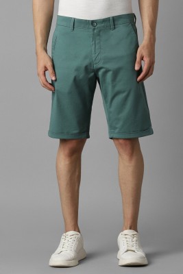 LOUIS PHILIPPE Solid Men Green Regular Shorts