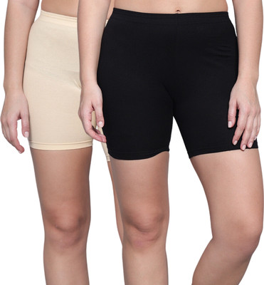 Aimly Solid Women Black Sports Shorts