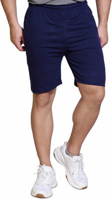 axys Solid Men Dark Blue Casual Shorts