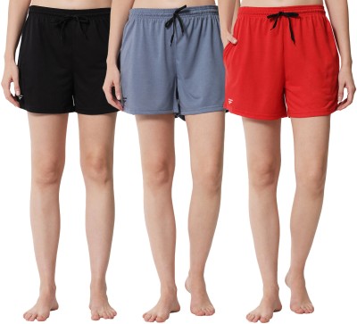 Fflirtygo Solid Women Black, Blue, Red Regular Shorts