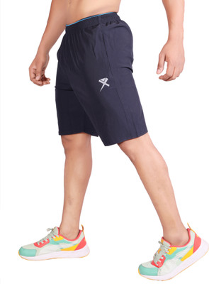 Renessa Solid Men Dark Blue Running Shorts
