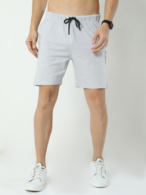 ARDEUR Self Design Men Grey Basic Shorts