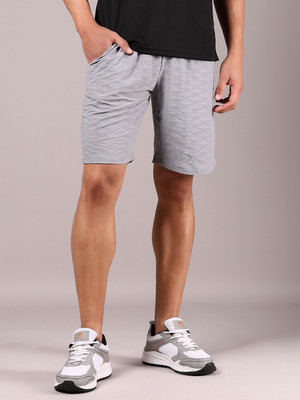 V-MART Self Design Men Grey Regular Shorts
