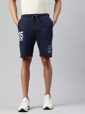 HRX by Hrithik Roshan Self Design Men Blue Regular Shorts