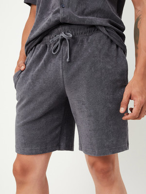 MAX Self Design Men Grey Regular Shorts