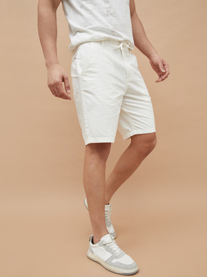 CODE by Lifestyle Solid Men White Denim Shorts