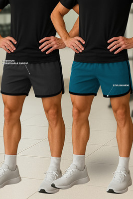 Culish Trend Solid Men Light Blue Sports Shorts