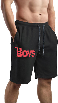 HOTFITS Solid Men Black Basic Shorts