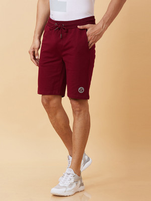 BEING HUMAN Solid Men Red Basic Shorts
