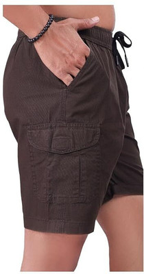 24 Street Solid Men Brown Casual Shorts
