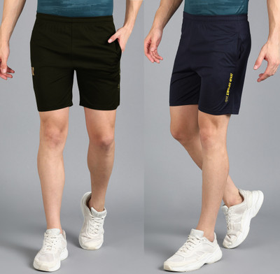 Moda Rapido Printed Men Black, Dark Blue Sports Shorts, Gym Shorts, Regular Shorts