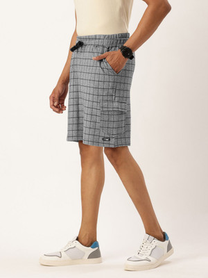 HouseOfCommon Checkered Men Multicolor Regular Shorts