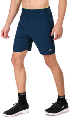 X Solid Men Blue Sports Shorts