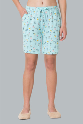 VAN HEUSEN Printed Women Blue Regular Shorts