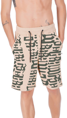 HOTFITS Printed Men Beige Basic Shorts