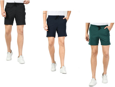 Indistar Solid Men Multicolor Bermuda Shorts