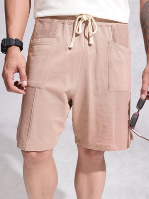 WROGN Solid Men Red Regular Shorts