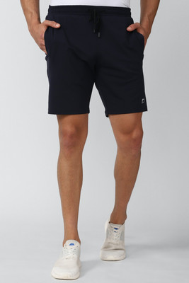 PETER ENGLAND Solid Men Dark Blue Regular Shorts