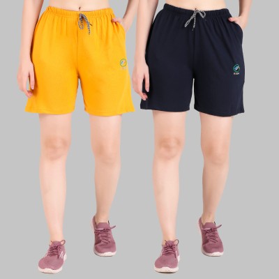 Kavya Retail Solid Women Multicolor Regular Shorts