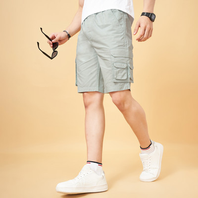 Urban Ranger by Pantaloons Solid Men Silver Regular Shorts