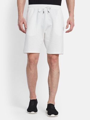 Octave Solid Men White Regular Shorts