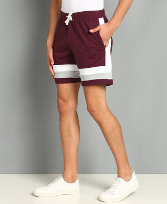 METRONAUT Color Block Men Maroon Sports Shorts